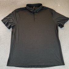 Lululemon Men's Black Short Sleeve Polo Xxl Stretchy Performance Golf Casual