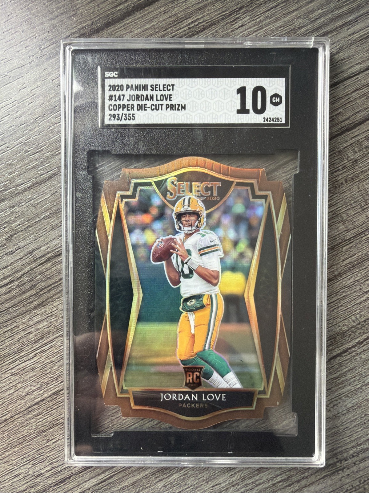 2020 Panini Select - Jordan Love #147 Copper Prizm Die-Cut /355 (RC) SGC 10