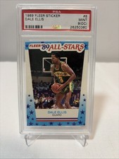 1989 Fleer All Stars Sticker #8 Dale Ellis PSA  9 (OC) MINT Seattle SuperSonics