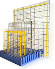 Storage Rack for Quilting Rulers, 12 Slot Ruler Holder Organizer and Storage (1-