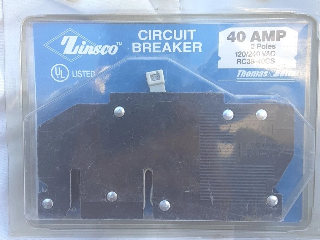 Zinsco 40 Amp 2 Pole  Circuit Breaker RC38-40CS New
