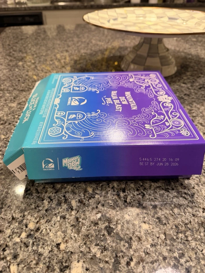 Mountain Dew Baja Blast Pie Empty Box Taco Bell Exclusive Limited Edition Decor - Image 2 of 3