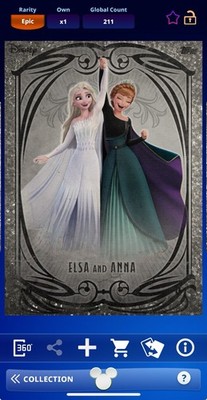 DIGITAL TOPPS DISNEY Anna/Elsa VINTAGE EPIC L/E SILVER SPARKLE /250 Read