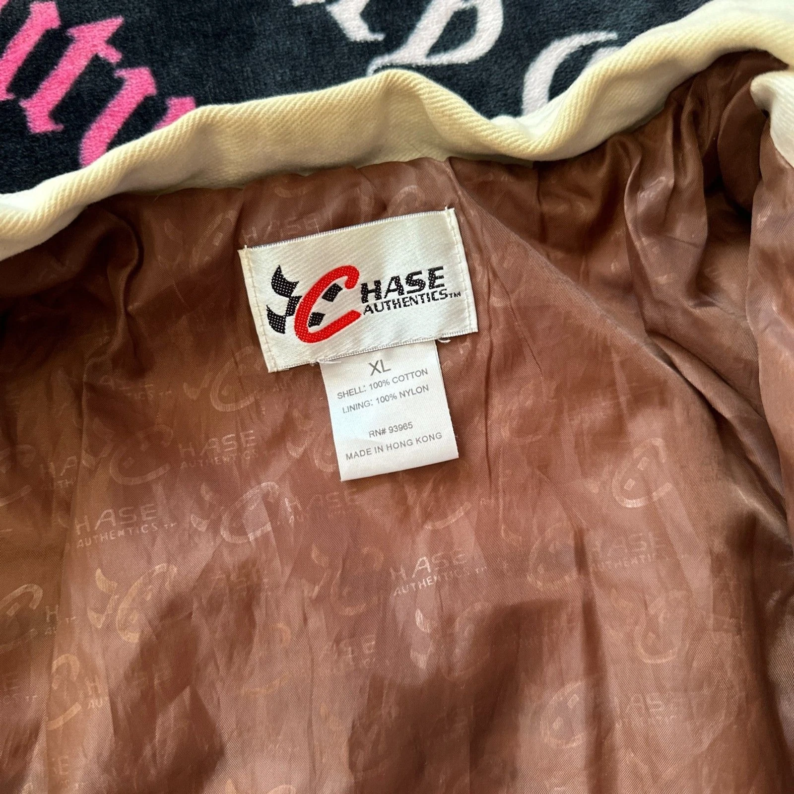 Vintage Chase Authentics ups nascar Racing Jacket Off White Brown image 3