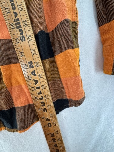 Halloween Michael Myers 2XL orange & schwarz Schachbrett Flanell Knopfleiste Hemd - Bild 6 von 7
