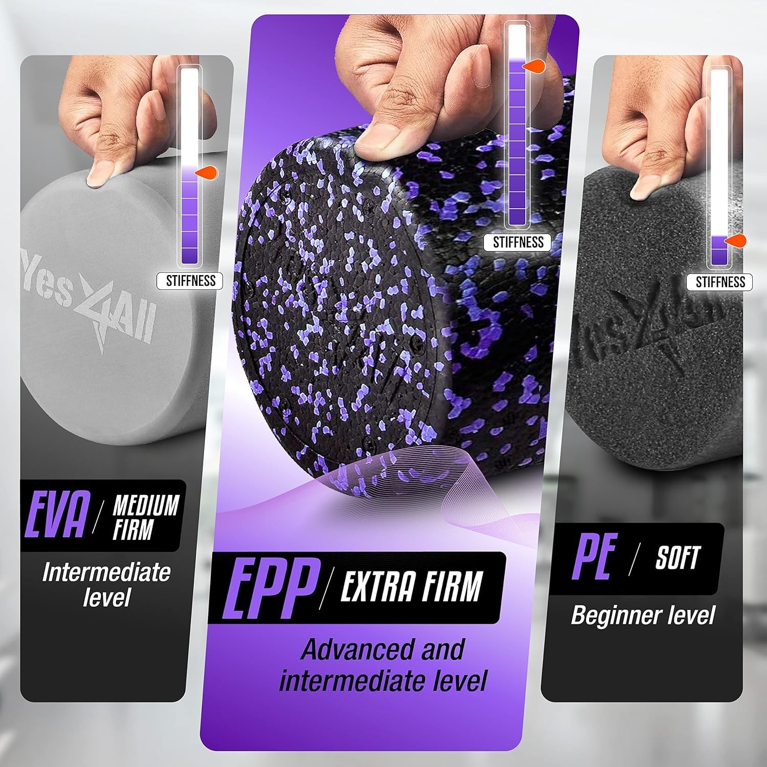 как выглядит Lightweight Pilates and Yoga Foam Roller - Extra Firm EPP Design in 12-Inch Size фото