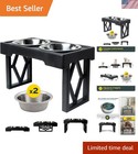 Adjustable Raised Dog Bowl Stand - 4 Bowl Set for Large, Medium, and Small Pets
