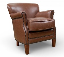 New Armchair Fully Assembled In Stock Fast Delivery In Brown Leather