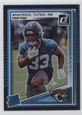 2025 Panini Donruss Rated Press Proof Silver /199 Bhayshul Tuten Rookie RC pe8