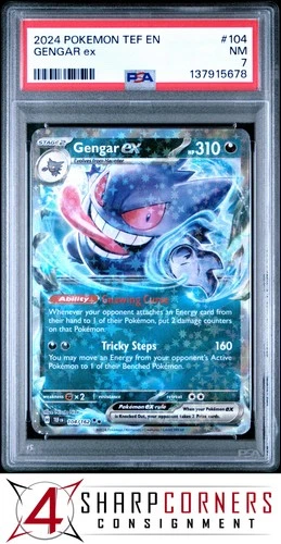 2024 POKEMON TEF EN-TEMPORAL FORCES #104 GENGAR ex PSA 7