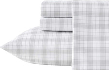 Eddie Bauer King Size Sheet Set - Cool, Crisp Breathable 4 Piece Bedding