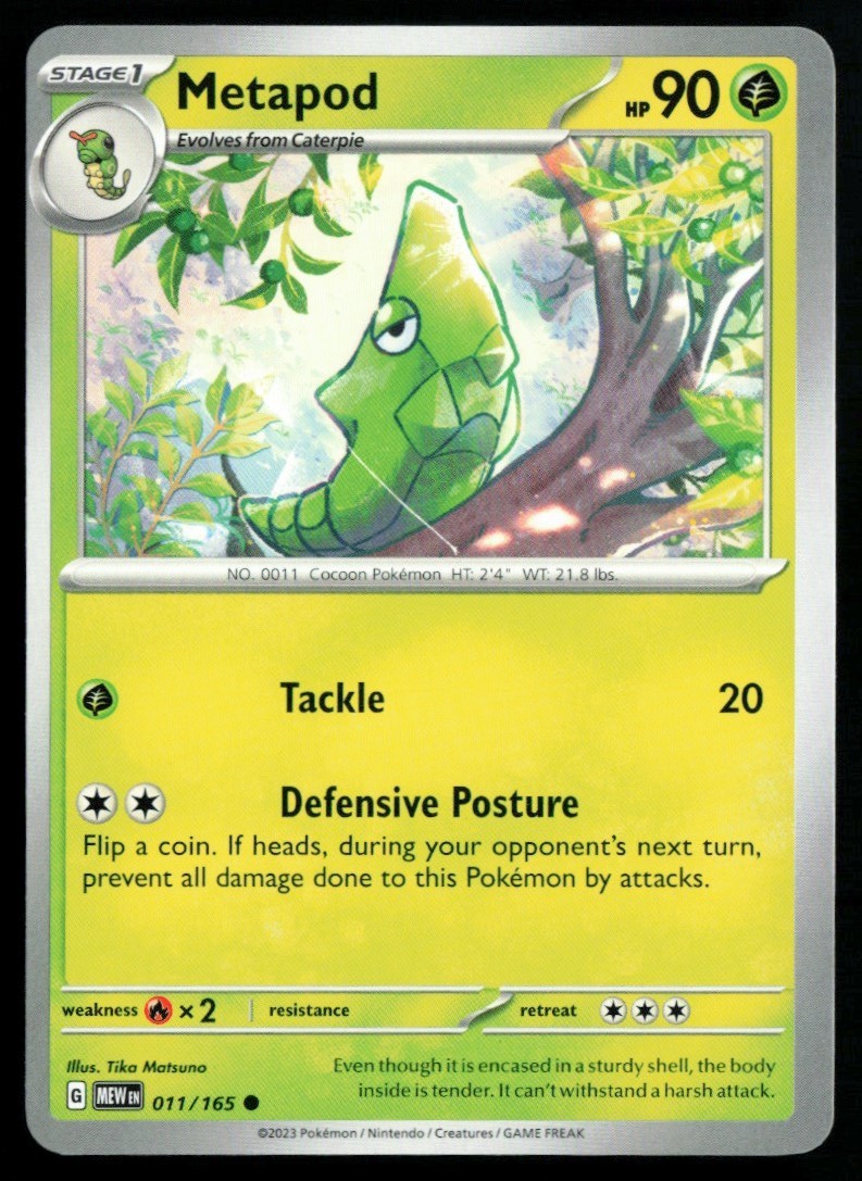 2023 Scarlet & Violet - 151 Metapod #11 Non Holo Pokemon Card