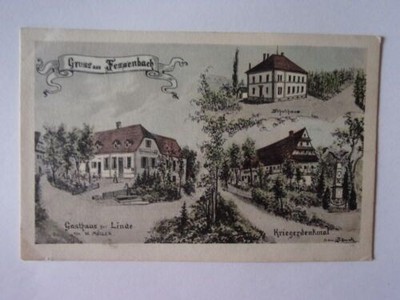 Ansichtskarte Fessenbach Gasthaus zur Linde Kriegerdenkmal farbig  (Nr.664)
