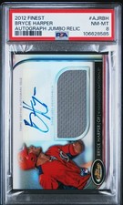 2012 Topps Finest - Autographed Jumbo Relic Rookies Bryce Harper #AJR-BH PSA 8