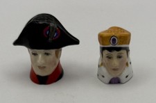 Francesca China "Napoleon & Josephine" Head Thimbles Boxed