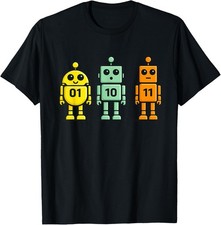 01 10 11 Robot Funny Binary Code Robots 01 10 11 Programmer Gift Unisex T-Shirt
