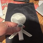 Mini Handheld Portable Fan White Foldable Stand/Handle Rechargeable 3-Speed — photo 3