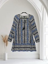 Express Floral Long Sleeve Tie Neck Dress Women’s Size Small Boho Chic