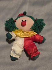 Vintage Dakin Plush Clown Cute Yarn Hair