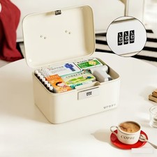 Double Layer Digital Password Lock Safe Box Household Medication Storage Box USA