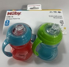 Nuby No-Spill Clik-it Soft Spout Sippy Cup  10 fl oz  2 Count