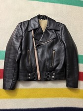 Vintage 40s 50s 60s Euro Double Rider Leather Jacket Made Belgium Small 21x24.5