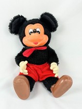 Vintage Mickey Mouse Figurine Walt Disney Stuffed Doll Rubber Head Plush Toy