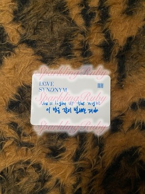 Monsta X Wonho Love Synonym Message Photocard