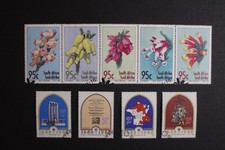 Znaczki RPA, kompletny pięcioczęściowy pasek i kompletny zestaw