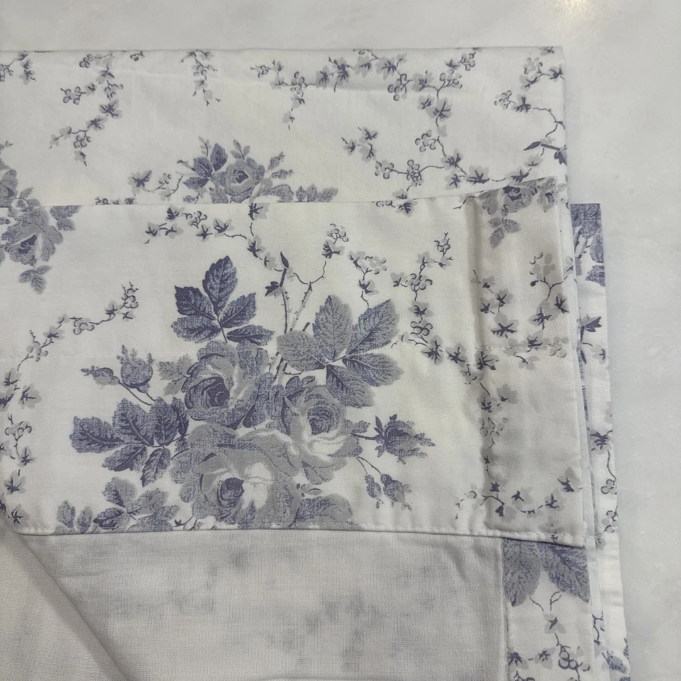 "Par de cortinas florales Laura Ashley azul Sophia 40 X 63"" forradas Cottage-core" Foto 4 de 4