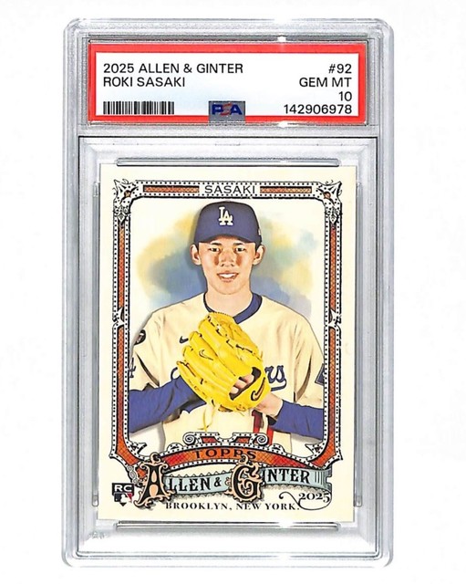2025 Topps Allen & Ginter #92 Roki Sasaki Rookie RC Card PSA 10 Dodgers