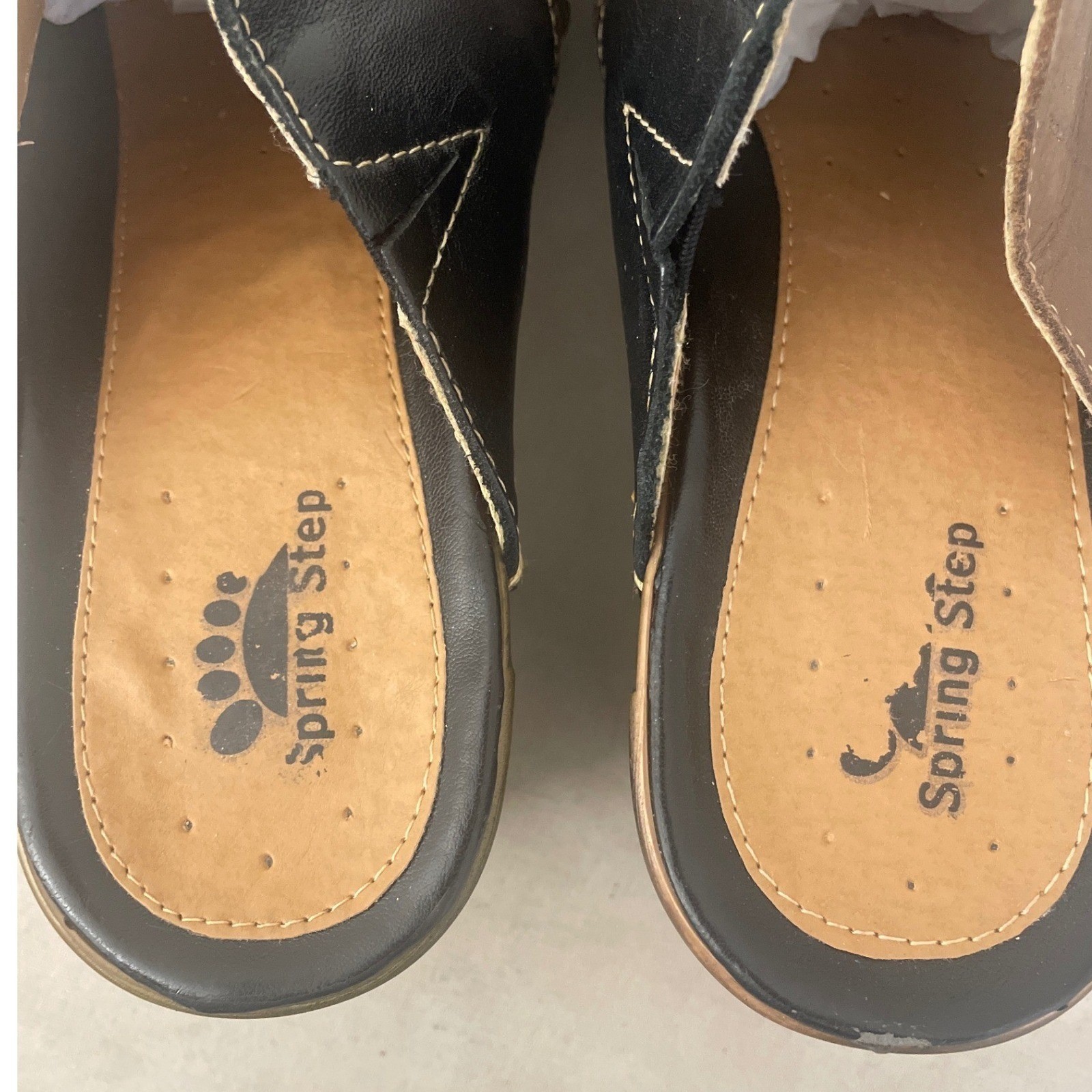 Spring Step Women's Leather Patchwork Clogs Slip … - image 5