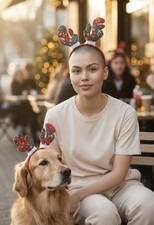 12197 Pet Or Human Christmas Headband - 3 Pack - Bear, Reindeer, Antlers New