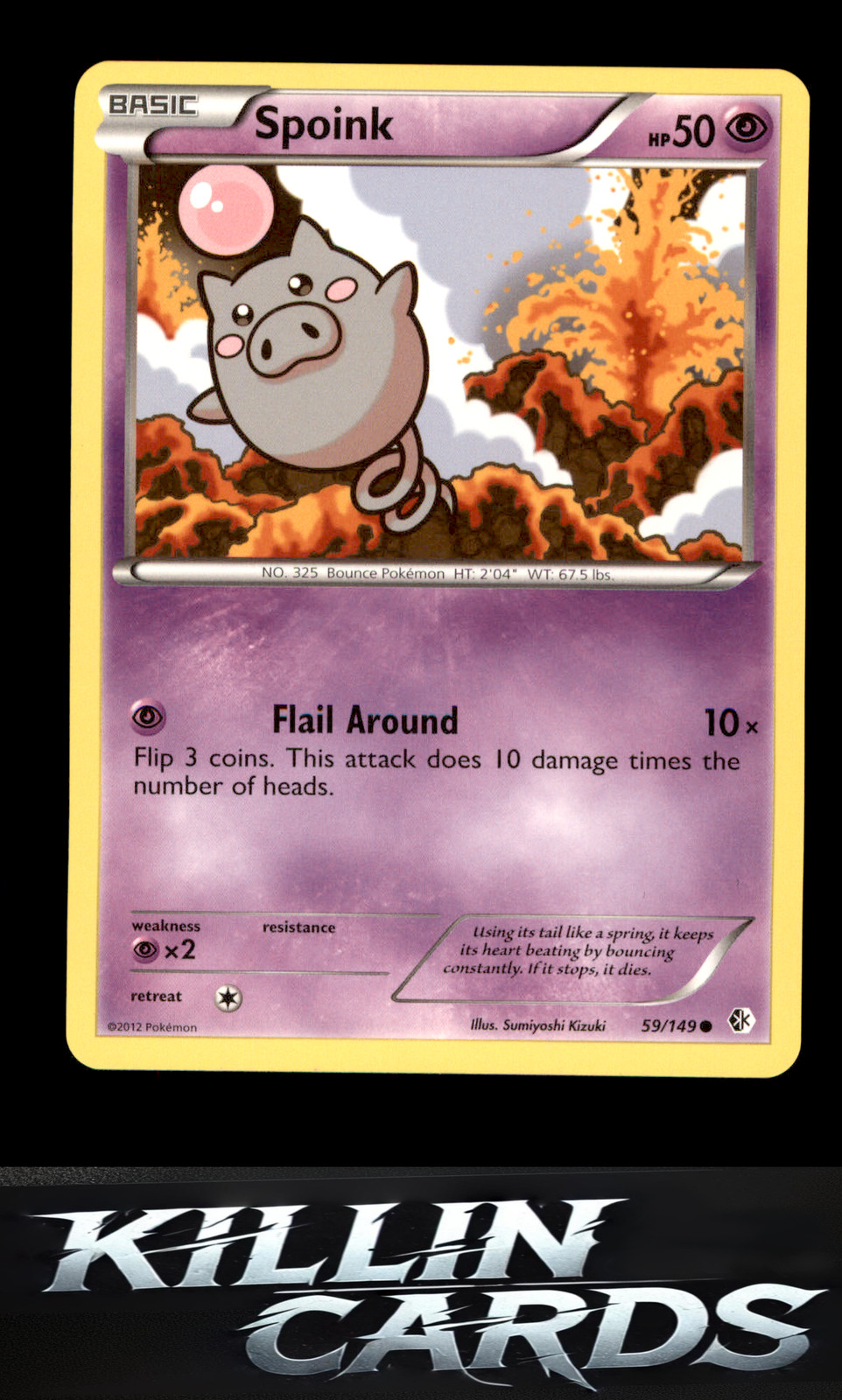 Spoink 59/149 Pokemon Common Boundaries Crossed Card NM