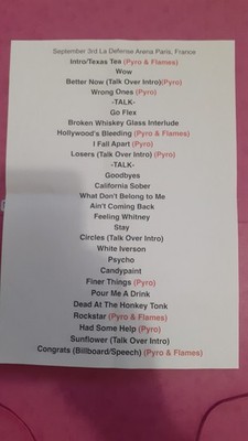 Post Malone Setlist PARIS 2025