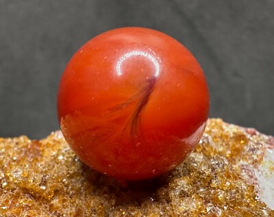 Excellent Vintage Akro Agate FLINTY Marble - Red - .67'' Scarce!