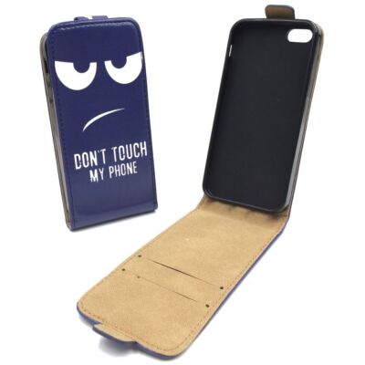 Apple iPhone SE 5s Handy Tasche Flip Case Cover Schutz Hülle Wallet Dont Touch
