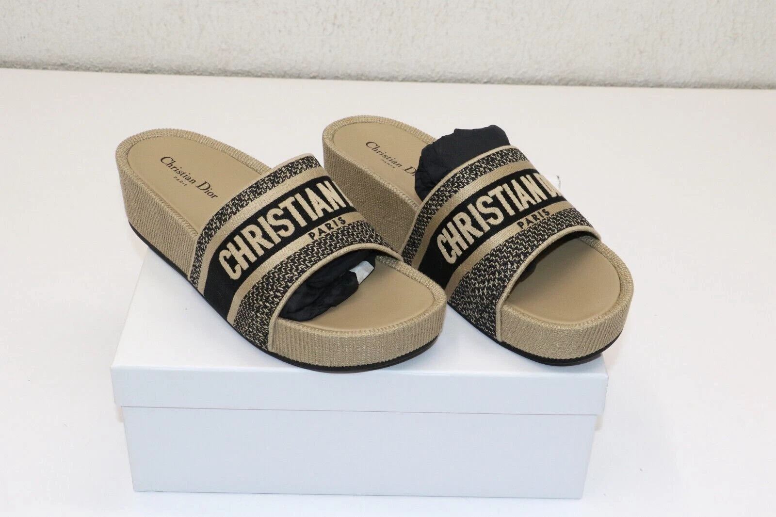 Sandales obliques plate forme Christian Dior D way D way taille 42 US 12