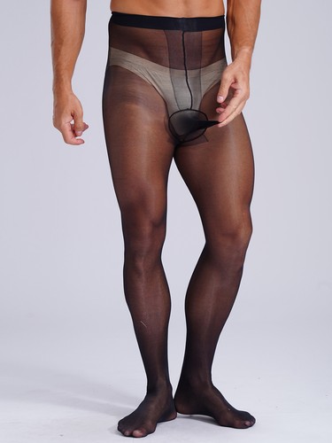 DE-Herren Strumpfhose Sexy Glänzend Mit Beutel/ Penishülle Männer Hosen Tights - Bild 10 von 63