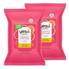 Yes To Facial Wipes, Make Up Remover, Cleaning, Soothing, Grapefruit (Pack of 2)