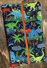 Dinosaur Quilted Large Zipper Multi Use Case/Cover Made To Order