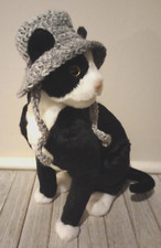 crochet handmade pet cat hat bucket brim xs small breed dog gray ombre new