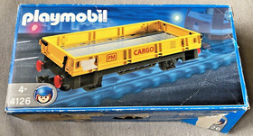 Playmobil 4126 PM Cargo Low Board Wagon Wagon (Yellow) with Original Box + ANL Excellent👍😉