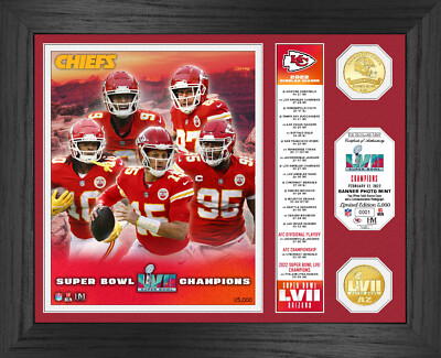 NFL Kansas City Chiefs SuperBowl LVII Photo Mint Bronze Münzen Banner 40x33 Bild