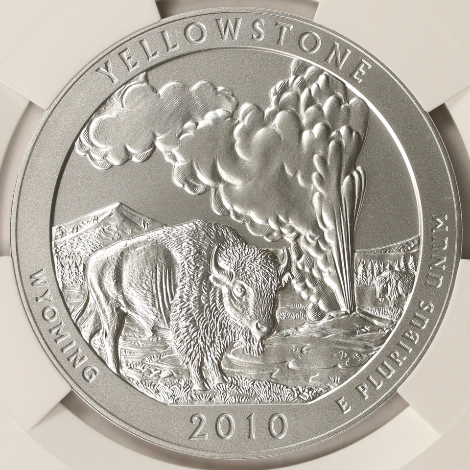 2010-P Yellowstone ATB 5 oz Silver Quarter 25c NGC SP69 - Image 3 of 4