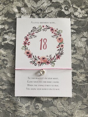 Wunscharmband 18. Geburtstag Geschenk Herz Bettelarmband