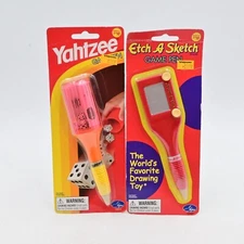 Yahtzee & Etch A Sketch Game Pens New Sealed Vintage 1990s Handheld Travel Toys
