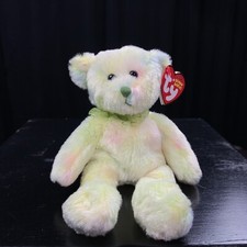 Ty Flora Green Leaves Beanie Baby Bear 8421406470,  DOB March 9, 2007 EUC