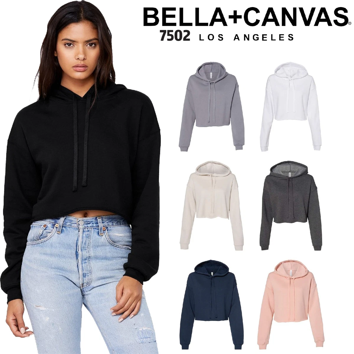 Women's Cropped Hoodie - Bella + Canvas 7502