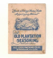 c1940 Legg's Old Plantation Seasoning Recipe Booklet – 3.5” x 2.5”